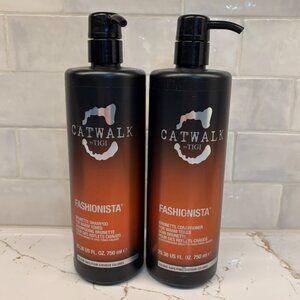 NEW! TIGI Catwalk Fashionista BRUNETTE SHAMPOO + CONDITIONER LITERS WARM TONES